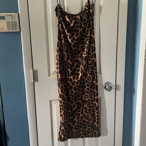 Leopard skin spaghetti strap dress